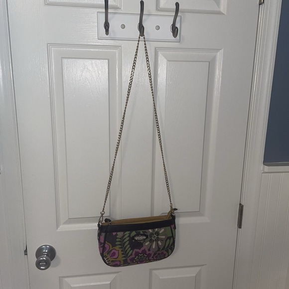 Spartina 449 Purple Canvas Floral Purse Small Shoulder Crossbody Bag - Picture 15 of 15